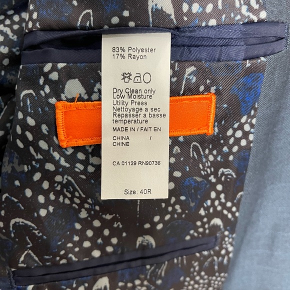 TALLIA Sport Coat 40R Men’s Blue Blazer Jacket - Picture 6 of 8